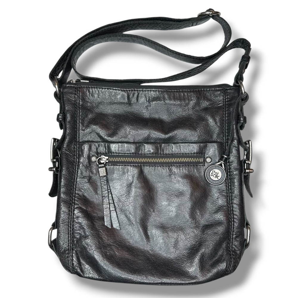 The Sak Iris Leather Hobo Bag Soft Black Leather Charm Happy And Free Crossbody